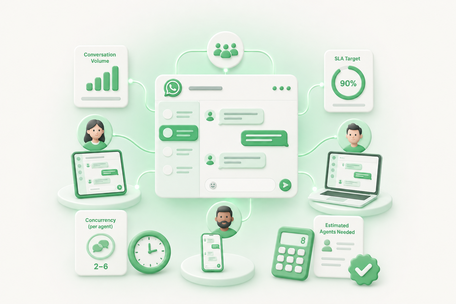 How many WhatsApp agents do you need? A staffing and SLA math guide